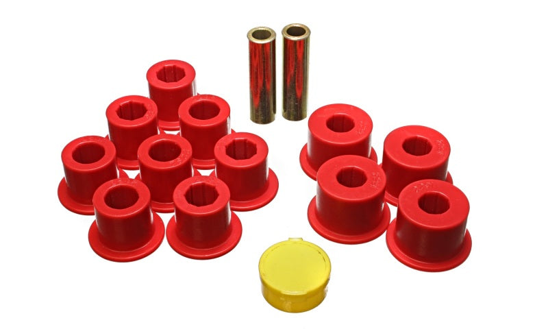 Energy Suspension 6/86-97 Nissan 720 & Hardbody Pickup 2WD Red Rear Leaf Spring Bushing Set Secondary image
