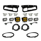 Baja Designs 2021+ Ford Bronco Amber SAE Fog Pocket Kit w/Upfitter components for offroad lighting and electrical.
