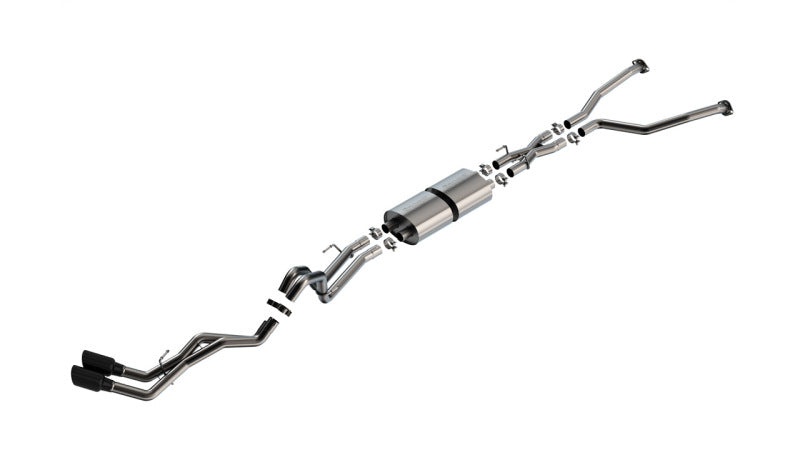 Borla 22-24 Toyota Tundra 3.4L V6 (Inc. Hyb.) Ext. Cab/STD Bed/145.7in WB S-Type Cat-Back - Blk Chrm System Main image