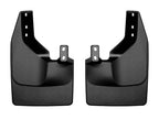 WeatherTech 2021+ Ford Bronco No Drill Rear MudFlaps - Black for offroad performance upgrades.