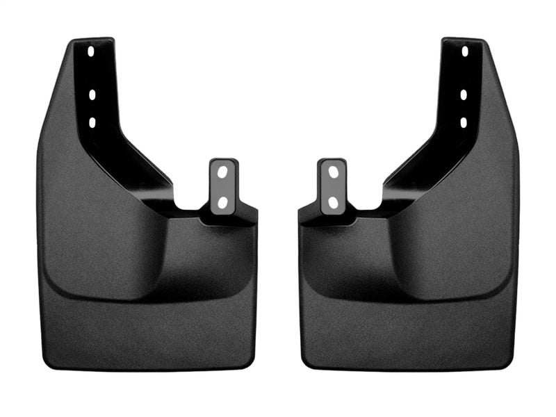 WeatherTech 2021+ Ford Bronco No Drill Rear MudFlaps - Black for offroad performance upgrades.