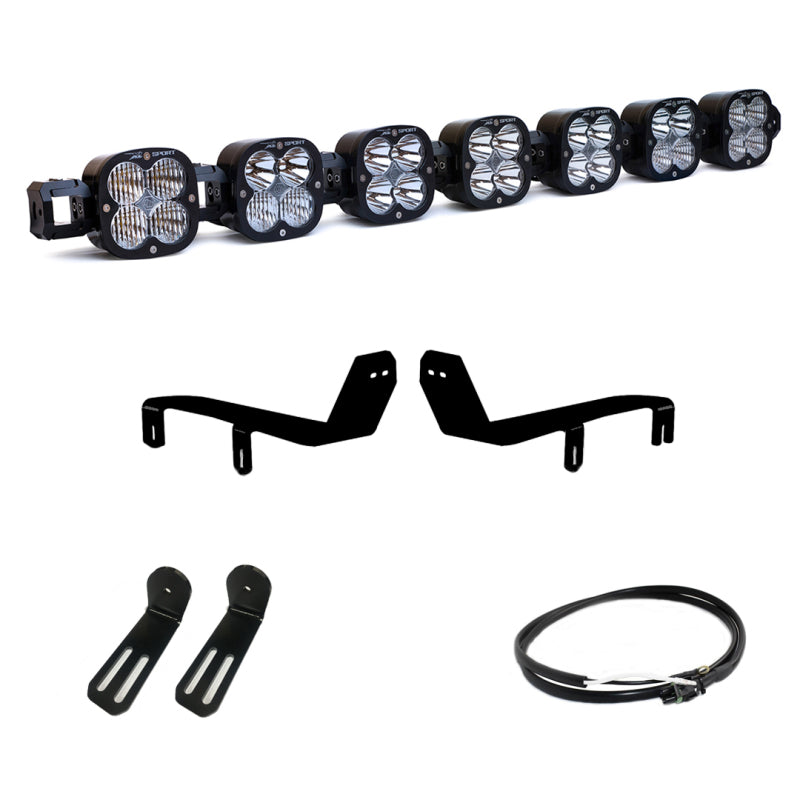 Baja Designs 17-19 Ford SuperDuty 7 XL Linkable Light Kit w/Upfitter with mounting brackets and wiring Main image