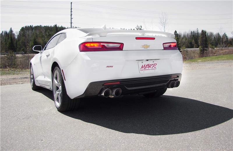 MBRP 2016 Chevy Camaro V8 6.2L 6spd 3in T409 Race Dual Axle Back w/ 4.5in Quad Dual Wall Tips Secondary image