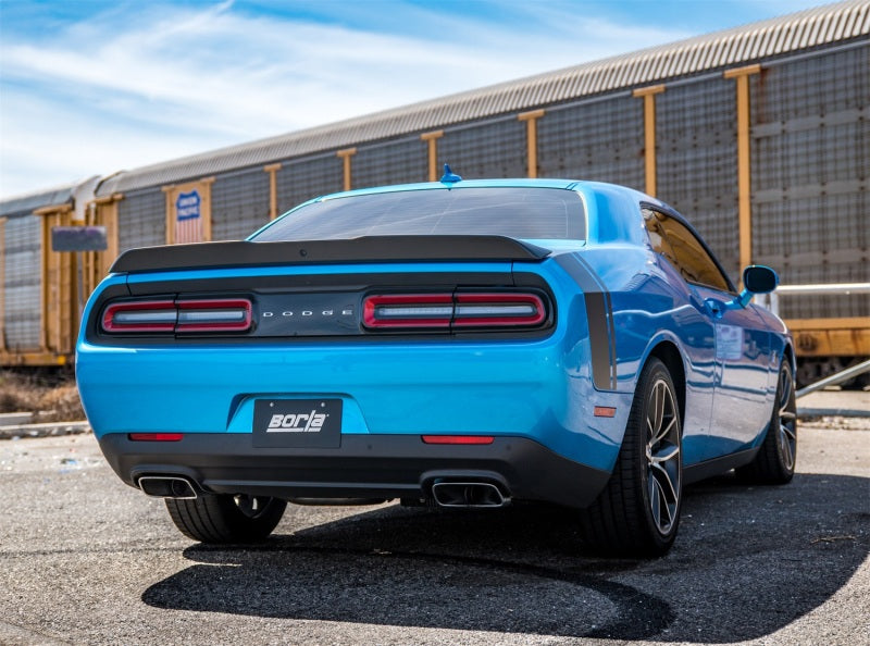 Borla 2015 Dodge Challenger SRT/392 Hemi 6.4L V8 ATAK Catback Exhaust w/ Valves Factory Bezel in blue