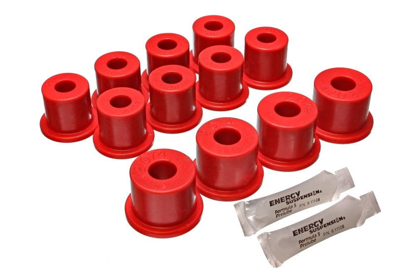 Energy Suspension 80-86 Nissan 720 & Hardbody Pickup 2WD Red Rear Leaf Spring Bushing Set Secondary image
