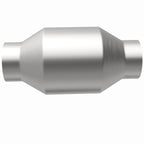 MagnaFlow Conv Univ 2.25in Inlet/Outlet Center/Center Round catalytic converter for offroad performance upgrades.