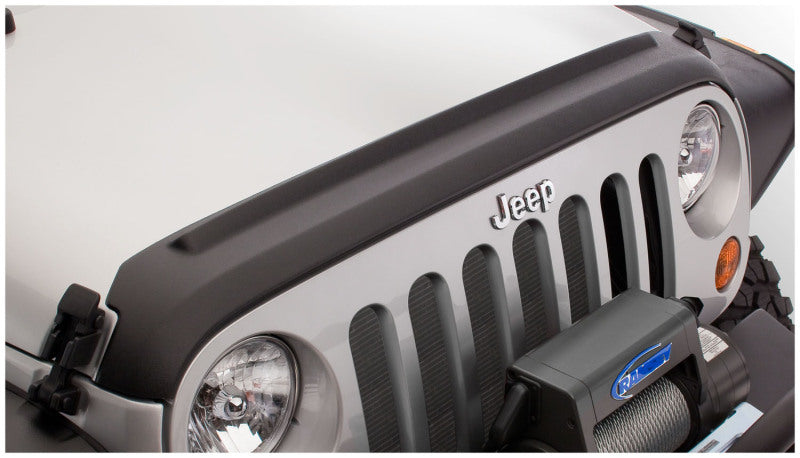 Bushwacker 07-18 Jeep Wrangler (JK) / (JK) Unlimited Trail Armor Hood Guard - Black on Jeep
