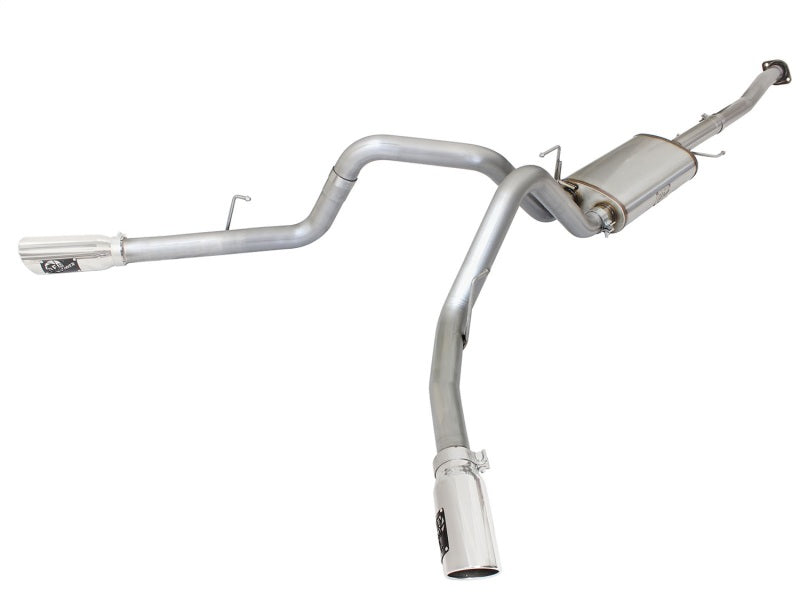 aFe MACHForce XP Exhaust 3in SS Dual Side Ext CB w/ Polished Tips 2015 Ford F150 5.0L V8 CC/SB EC/LB Secondary image