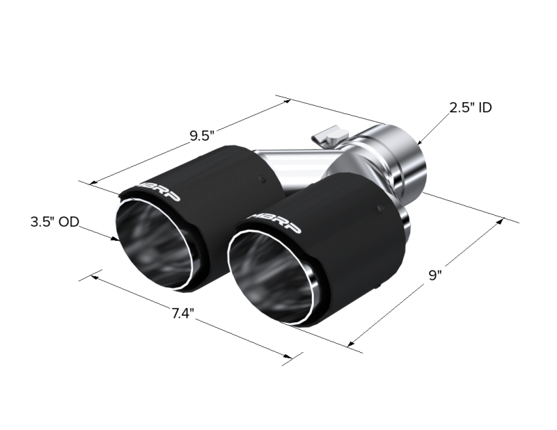 MBRP Universal Carbon Fiber Dual Tip 3.5in OD/2.5in Inlet Secondary image