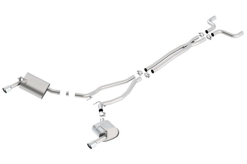 Borla 14-15 Camaro 3.6L V6 Single Split Rear Exit Touring Catback Exhaust system with stainless steel components