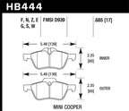 Hawk 02-06 Mini Cooper / Cooper S HPS Street Front Brake Pads specifications