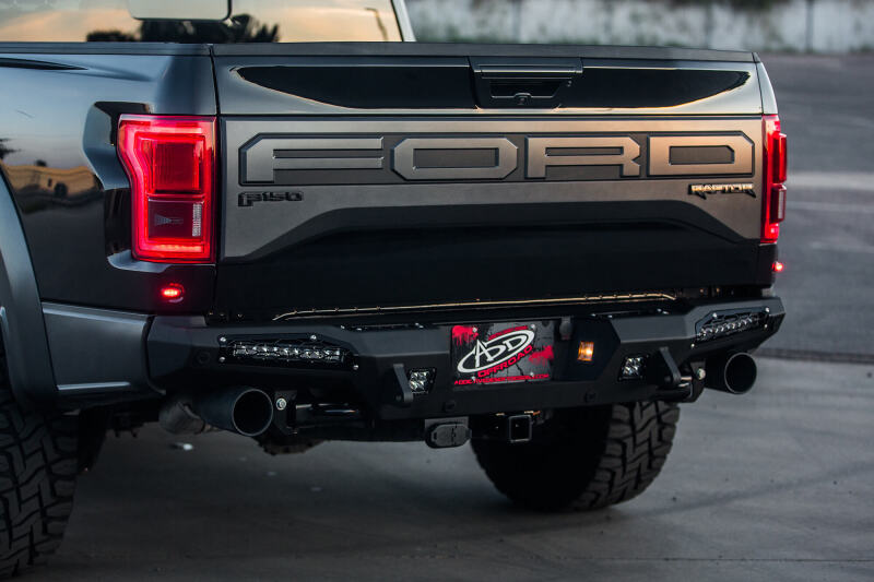 Addictive Desert Designs 17-18 Ford F-150 Raptor HoneyBadger Rear Bumper w/ 10in SR LED Mounts Secondary image