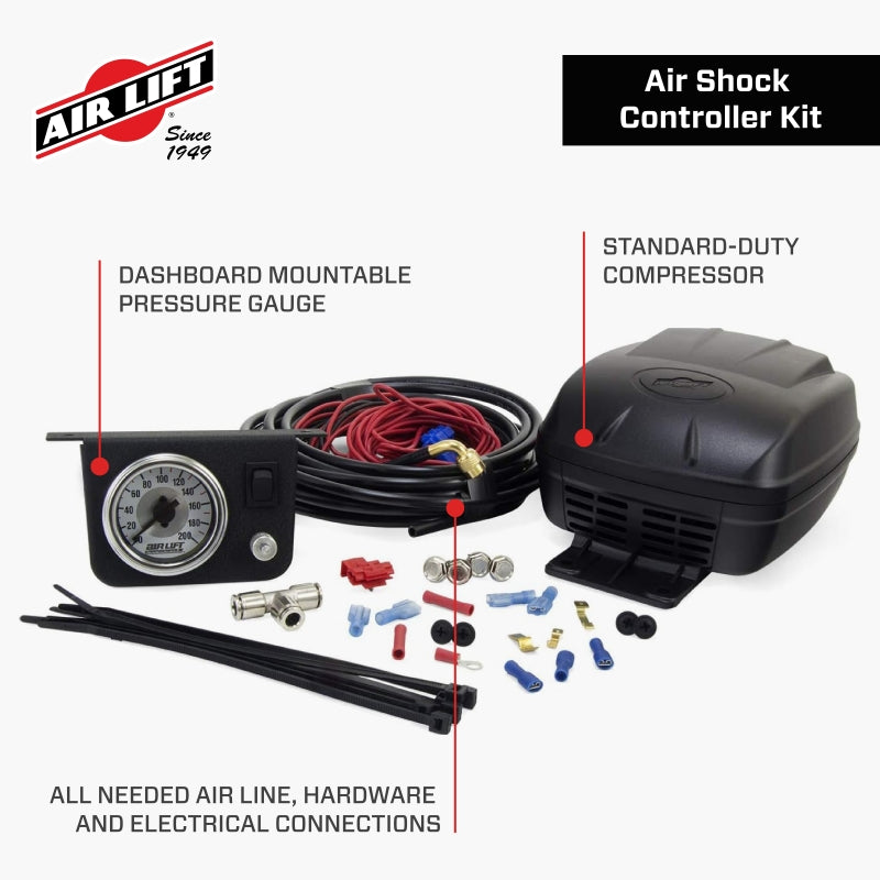 Air Lift 160 PSI Air Shock Controller kit with gauge and compressor