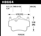 Hawk 05-08 Porsche 911 Carrera Front & Rear / 07-08 Cayman Front Perf Ceramic Street Brake Pads specifications image