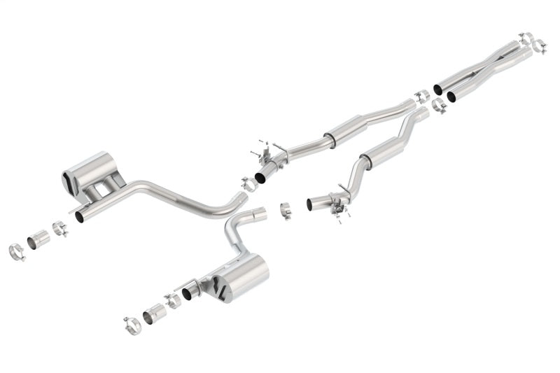 Borla 2015 Dodge Challenger SRT/392 Hemi 6.4L V8 S-TYPE Catback Exhaust w/ Valves Factory Bezel parts layout