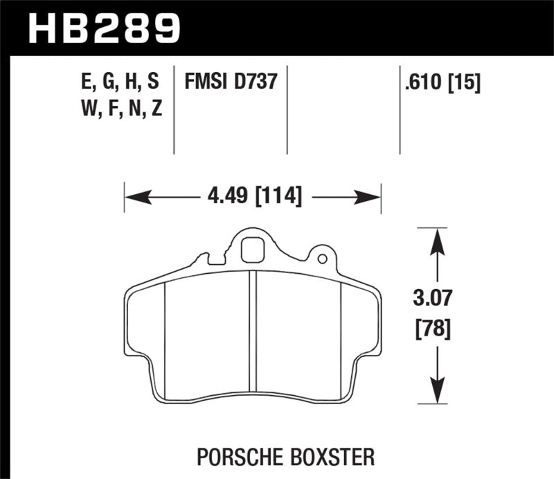 Hawk 97-08 Porsche Boxster / 07-08 Cayman w/ Iron Discs HT-10 Front Race Brake Pads Secondary image