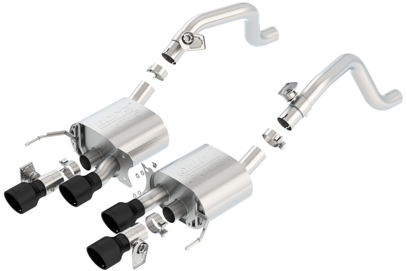 Borla 14-18 C7 Corvette Stingray Axle-Back ATAK Exhaust 2.75in To Muffler Dual 2.75in Out 4.25in Tip parts and components