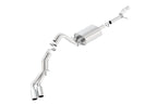 Borla Touring Cat Back 15-16 Chevy Tahoe 5.3L V8 2.75in, 2.25in Dual Same Side Exit 4in Tips exhaust system with stainless steel tips.