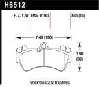 Hawk HPS Street Brake Pads for Volkswagen Touareg, HB512