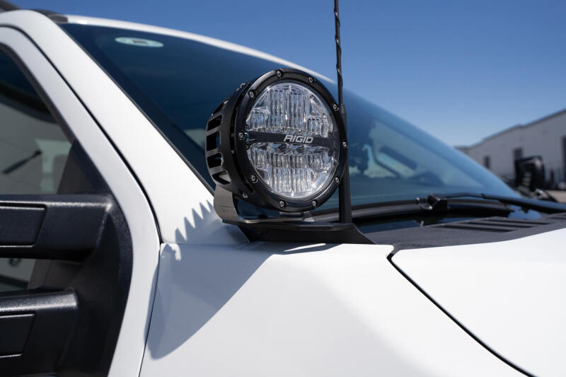 Addictive Desert Designs21-23 Ford Bronco/Raptor Dual Ditch Light Brackets with pod light on truck