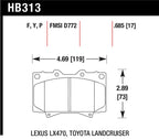 Hawk LTS Street Brake Pads specifications for Lexus LX470