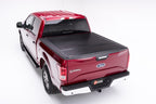 BAK 21-22 Ford F-150 (Incl. 2022 Lightning) BAKFlip F1 5.7ft Bed Cover installed on red Ford F-150 truck.