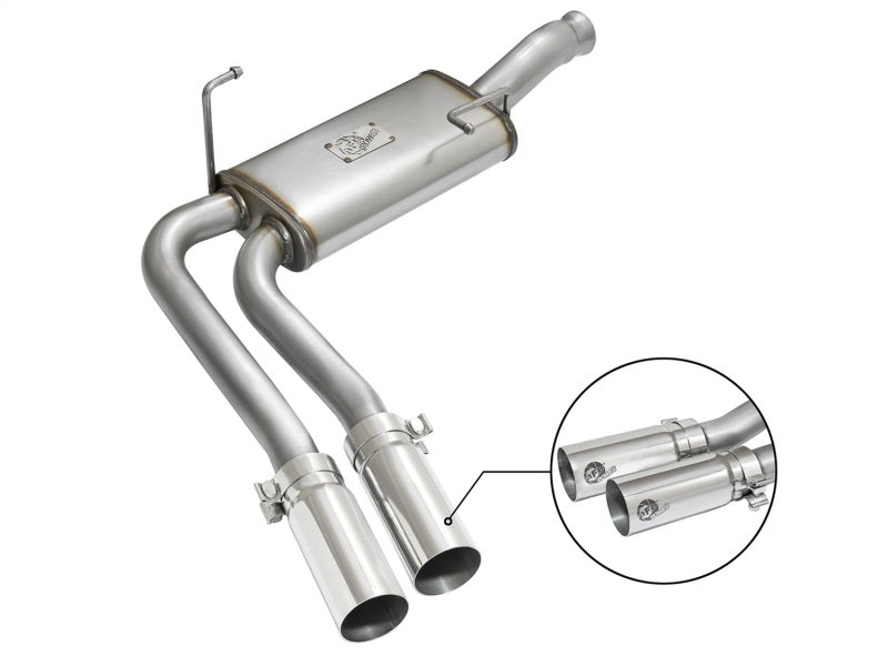 aFe Rebel Series CB Middle-Side Exit SS Exhaust w/ Polished Tips 09-16 GM Silverado/Sierra V6/V8 Secondary image