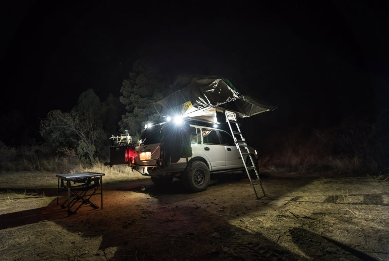 KC HiLiTES C-Series C2 LED 2in. Backup Area Flood Light 20w (Pair Pack System) - Black on offroad vehicle at night