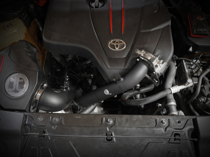 aFe BladeRunner Black 2-3/4in Aluminum Charge Pipe 2021 Toyota Supra GR (A90) I4-2.0L (t) B48 Secondary image