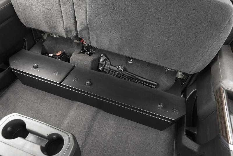 Tuffy Underseat Lockbox W/ Combo Lock For Chevrolet Silverado & Gmc Sierra Crew & Double Cab installed under rear seat