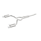 MagnaFlow Cat Back, SS, 2.5in, Street, Dual Split Polished 4.5in Tips 2015 Ford Mustang Ecoboost exhaust system