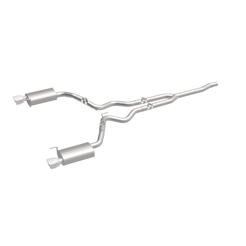 MagnaFlow Cat Back, SS, 2.5in, Street, Dual Split Polished 4.5in Tips 2015 Ford Mustang Ecoboost exhaust system