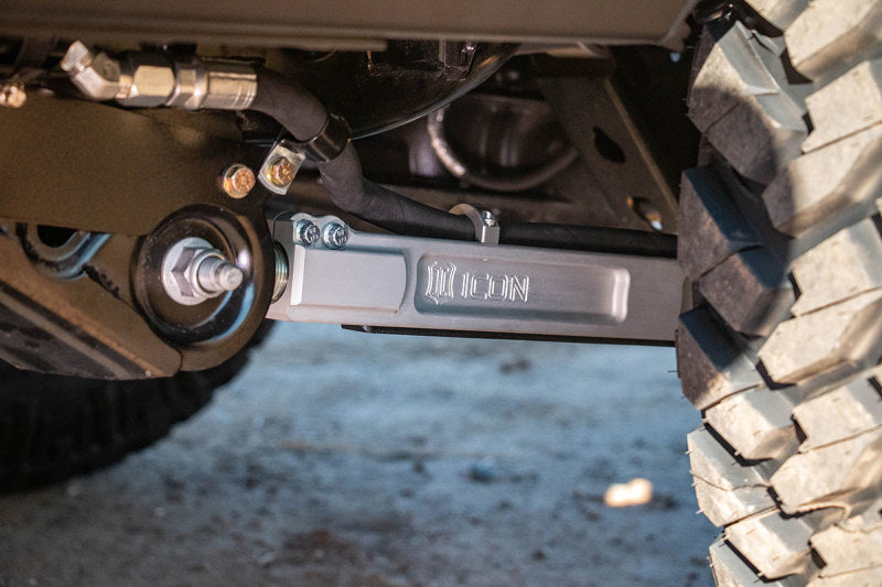 ICON 2021+ Ford Bronco Billet Rear Lower Link Kit close-up view