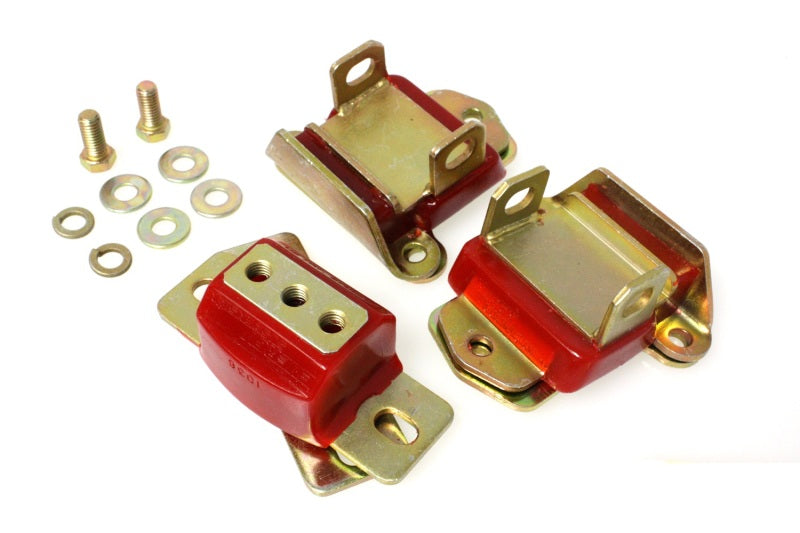Energy Suspension 67-72 Camaro/64-72 Chevelle/63-82 Corvette Red Zinc 2 Engine & 1 Trans Mount Set with hardware.
