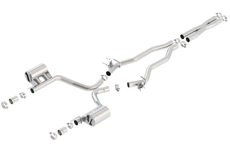 Borla 15-16 Dodge Challenger SRT/Scat Pcak 6.4L V8 ATAK Catback Exhaust system parts and components.