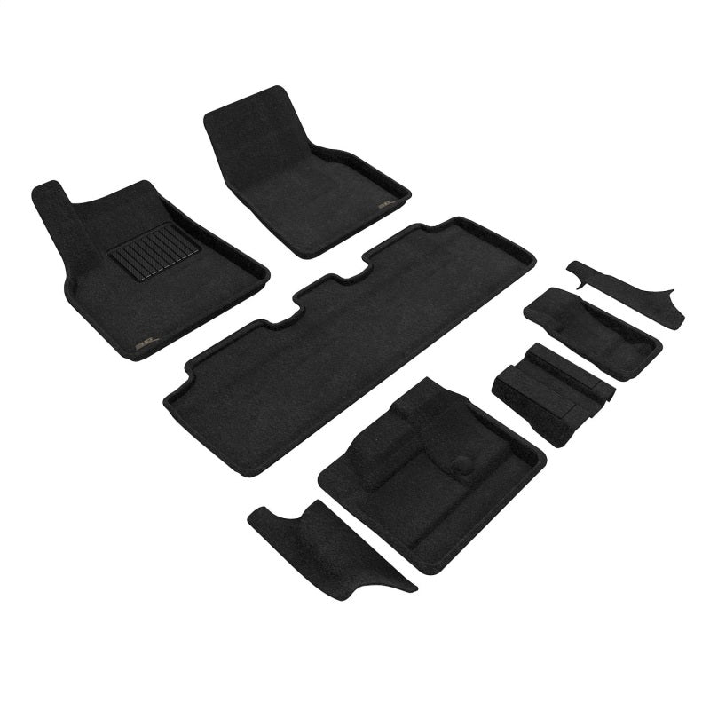 3D MAXpider 21-23 Tesla Model Y 7-Seat Elegant Floor Mat- Black 1St Row 2Nd Row 3Rd Row high-quality floor mats Main image