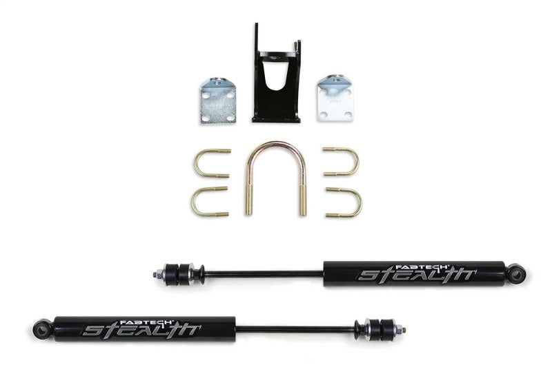 Fabtech 05-21 Ford F250/350 4WD Dual Stealth Steering Stabilizer Kit - Opposing Style parts set