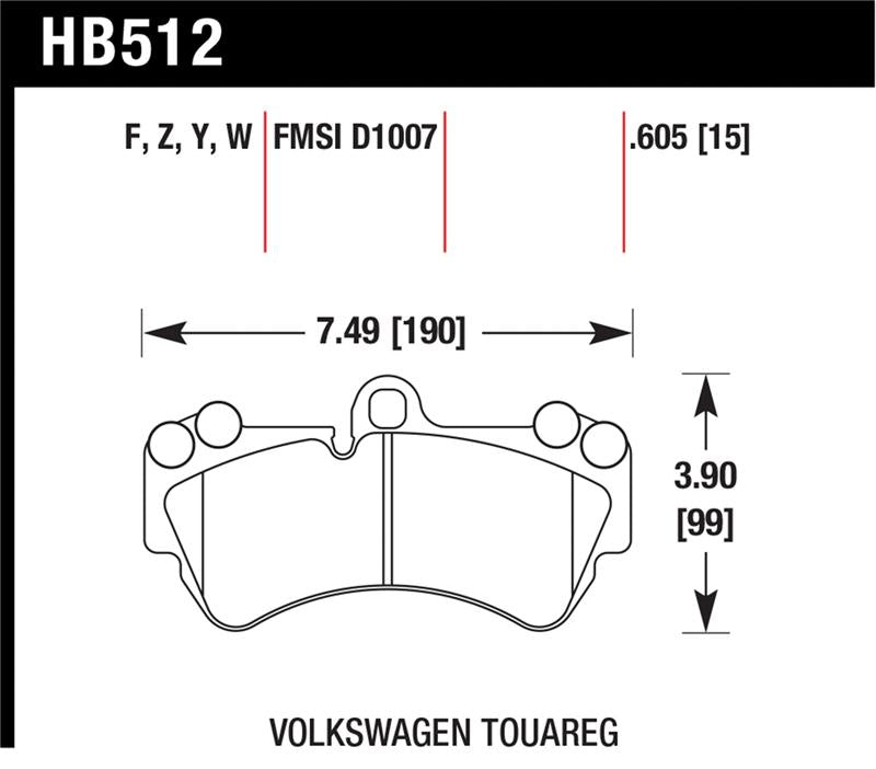 Hawk 04 Volkswagen Touareg Performance Ceramic Street Front Brake Pads Secondary image