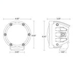 Rigid Industries 360-Series SAE Fog Yellow/White Pair dimensions diagram