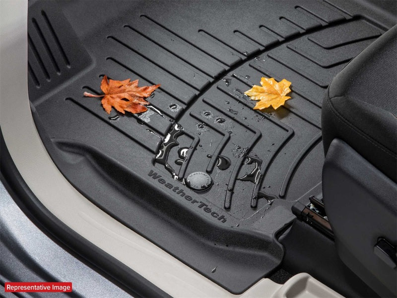 WeatherTech 2019+ RAM 2500/3500 Crew Cab/Mega Cab Front FloorLiner HP - Black with leaves