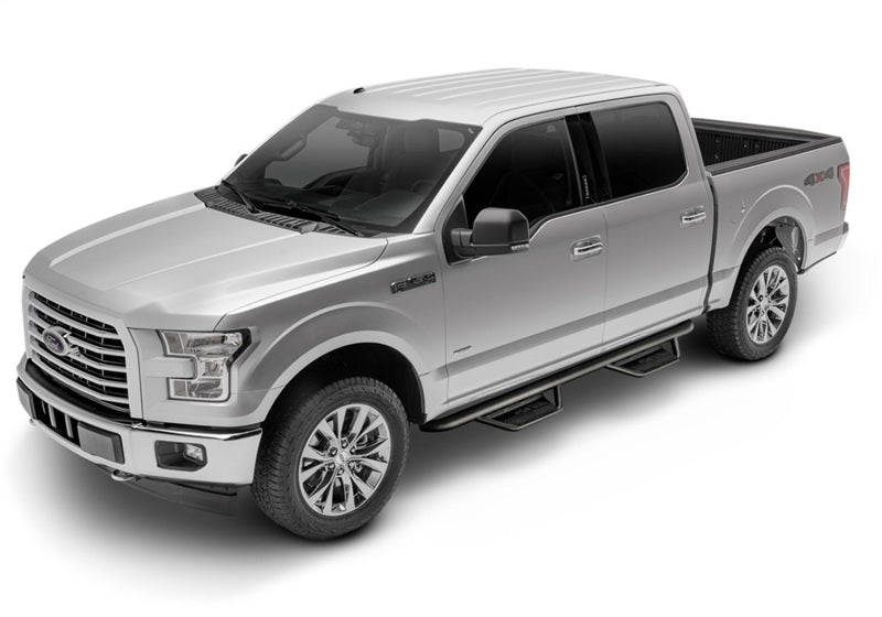 N-Fab Podium LG 2021 Ford Bronco 4 Door - Tex. Black - 3in. on silver truck