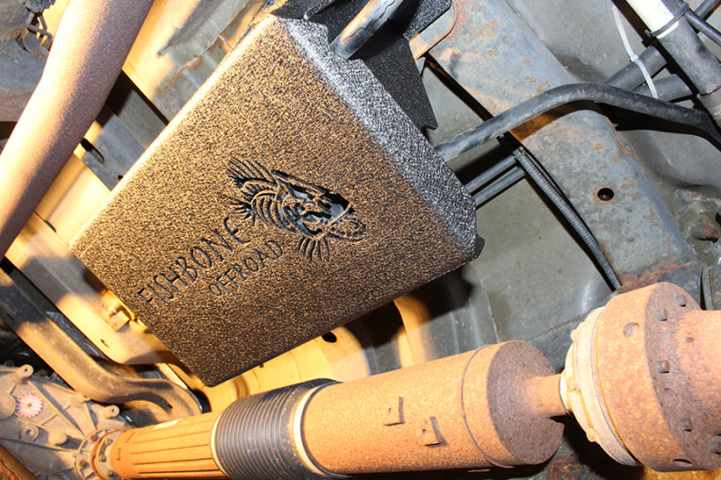 Fishbone Offroad 07-11 Jeep Wrangler JK Steel EVAP Canister Skid Plates - Black Textured Powdercoat Secondary image