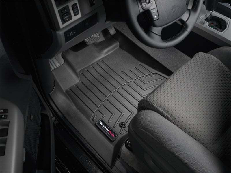 WeatherTech 07-09 Toyota Tundra Front FloorLiner - Black in car