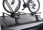 Retrax 2007-2020 Toyota Tundra CrewMax 5.5ft Bed RetraxPRO XR with Deck Rail System, bike rack on the cover.