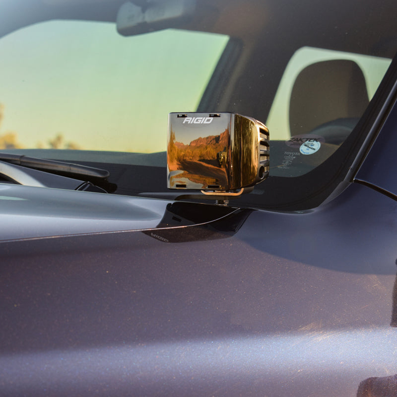 Rigid Industries 10-20 Toyota 4Runner A-Pillar Light Kit w/D-SS Flood on vehicle exterior