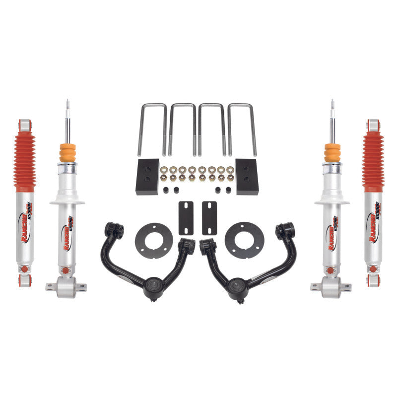 Rancho 14-20 Ford Pickup / F100 Suspension System Component - Box One with shocks, struts, and control arms for improved offroad performance. Main image