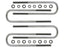 ICON 2011+ Ford F-250/F-350 Rear 15in U-Bolt Kit components
