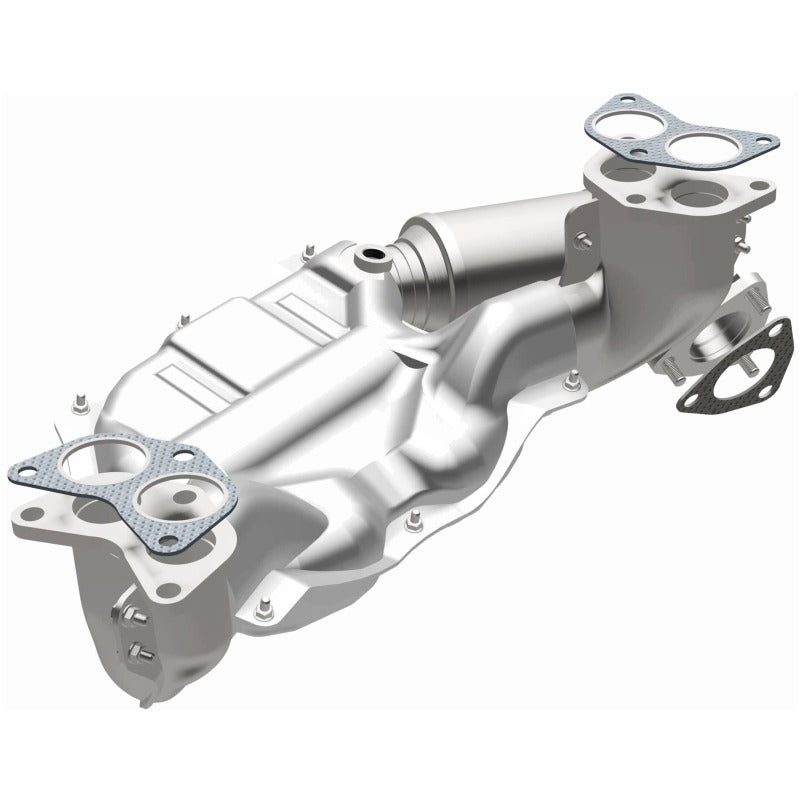 MagnaFlow Conv Direct Fit OEM 16-17 Subaru Impreza/Forester Underbody showing premium stainless steel design