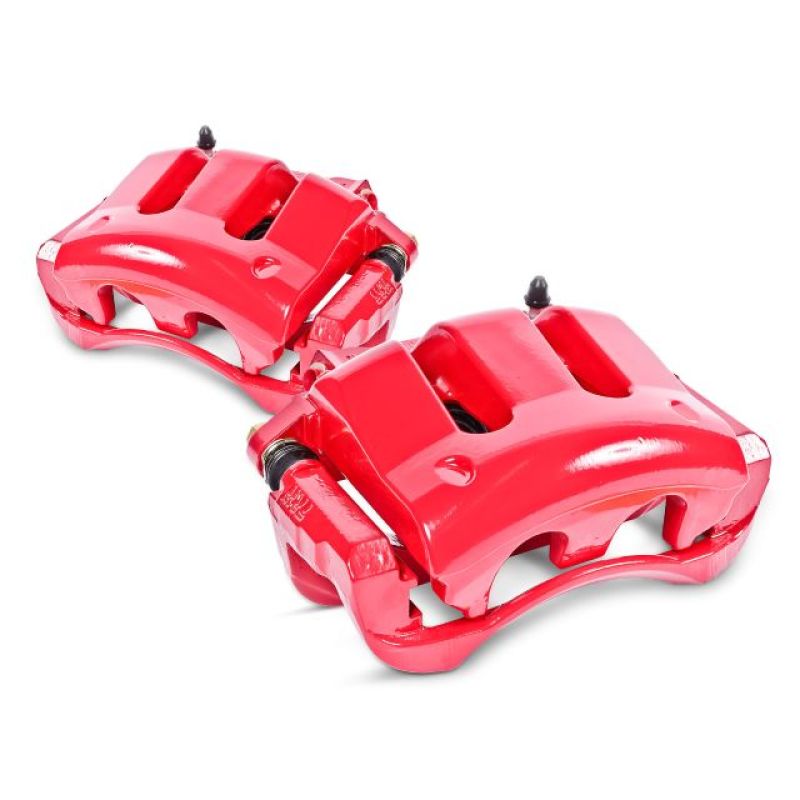 Power Stop 14-18 Jeep Cherokee Front Red Calipers w/Brackets - Pair Secondary image