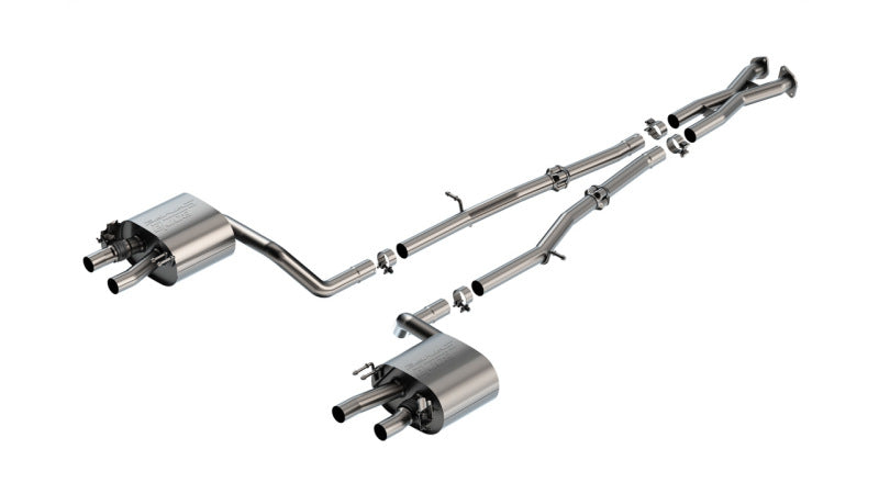 Borla 22-23 Kia Stinger 3.3L V6 Turbo 2.25in Pipe Dia Dual Split Rear Exit S-Type Cat-Back Exhaust system components